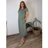Šaty dlouhé volnočasové letní krátký rukáv dámské nadrozměr SUSANA (48/50/52 ONE SIZE) ITALSKÁ MÓDA IMC25202/DU (Velikost 48/50/52, Barva béžová)