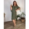 Šaty volnočasové carmen krátký rukáv dámské nadrozměr CARMEN (52/54/56 ONE SIZE) ITALSKá MóDA IM424257/DU (Velikost 52/54/56, Barva modrá královská)