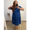 Šaty dlouhé volnočasové letní krátký rukáv dámské nadrozměr ALEXA (48/50/52 ONE SIZE) ITALSKÁ MÓDA IMC25220/DR (Velikost 48/50/52, Barva tmavě modrá)