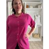 Košile mušelín dlouhý rukáv oversize dámská nadrozměr HANNAH (S/M/L ONE SIZE) ITALSKÁ MÓDA IMD25138/DU (Velikost S/M/L, Barva Černá)