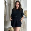 Košile mušelín dlouhý rukáv oversize dámská nadrozměr HANNAH (S/M/L ONE SIZE) ITALSKÁ MÓDA IMD25138/DU (Velikost S/M/L, Barva Černá)