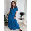 Šaty dlouhé letní skládané krátký rukáv dámské ZUZA (S/M/L ONE SIZE) ITALSKÁ MÓDA 	 IMD251761/DUR (Velikost S/M/L, Barva červená)