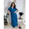Šaty dlouhé letní skládané krátký rukáv dámské ZUZA (S/M/L ONE SIZE) ITALSKÁ MÓDA 	 IMD251761/DUR (Velikost S/M/L, Barva červená)