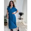 Šaty dlouhé letní skládané krátký rukáv dámské ZUZA (S/M/L ONE SIZE) ITALSKÁ MÓDA 	 IMD251761/DUR (Velikost S/M/L, Barva červená)