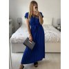 Šaty dlouhé letní skládané krátký rukáv dámské ZUZA (S/M/L ONE SIZE) ITALSKÁ MÓDA 	 IMD251761/DUR (Velikost S/M/L, Barva červená)