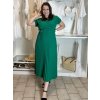 Šaty dlouhé letní skládané krátký rukáv dámské ZUZA (S/M/L ONE SIZE) ITALSKÁ MÓDA 	 IMD251761/DUR (Velikost S/M/L, Barva červená)