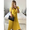 Šaty dlouhé letní skládané krátký rukáv dámské ZUZA (S/M/L ONE SIZE) ITALSKÁ MÓDA 	 IMD251761/DUR (Velikost S/M/L, Barva červená)