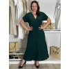 Šaty dlouhé letní skládané krátký rukáv dámské ZUZA (S/M/L ONE SIZE) ITALSKÁ MÓDA 	 IMD251761/DUR (Velikost S/M/L, Barva červená)