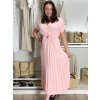 Šaty dlouhé letní skládané krátký rukáv dámské ZUZA (S/M/L ONE SIZE) ITALSKÁ MÓDA 	 IMD251761/DUR (Velikost S/M/L, Barva červená)