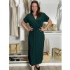 Šaty dlouhé letní skládané krátký rukáv dámské ZUZA (S/M/L ONE SIZE) ITALSKÁ MÓDA 	 IMD251761/DUR (Velikost S/M/L, Barva červená)