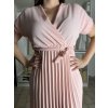 Šaty dlouhé letní skládané krátký rukáv dámské ZUZA (S/M/L ONE SIZE) ITALSKÁ MÓDA 	 IMD251761/DUR (Velikost S/M/L, Barva červená)