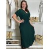 Šaty dlouhé letní skládané krátký rukáv dámské ZUZA (S/M/L ONE SIZE) ITALSKÁ MÓDA 	 IMD251761/DUR (Velikost S/M/L, Barva červená)