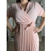 Šaty dlouhé letní skládané krátký rukáv dámské ZUZA (S/M/L ONE SIZE) ITALSKÁ MÓDA 	 IMD251761/DUR (Velikost S/M/L, Barva červená)