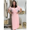 Šaty dlouhé letní skládané krátký rukáv dámské ZUZA (S/M/L ONE SIZE) ITALSKÁ MÓDA 	 IMD251761/DUR (Velikost S/M/L, Barva červená)