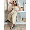 Šaty dlouhé letní carmen přes prsa dámské ORISEA (S/M/L ONE SIZE) ITALSKÁ MÓDA IM425405/DUR (Velikost S/M/L, Barva béžová)