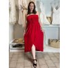 Šaty dlouhé letní carmen přes prsa dámské ORISEA (S/M/L ONE SIZE) ITALSKÁ MÓDA IM425405/DUR (Velikost S/M/L, Barva béžová)