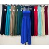 Šaty dlouhé letní carmen přes prsa dámské ORISEA (S/M/L ONE SIZE) ITALSKÁ MÓDA IM425405/DUR (Velikost S/M/L, Barva béžová)