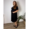 Šaty volnočasové krátký rukáv dámské nadrozměr HANAH (46/48/50 ONE SIZE) ITALSKÁ MÓDA IM42530003/DUR (Velikost 46/48/50, Barva Černá)