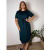 Šaty volnočasové krátký rukáv dámské nadrozměr HANAH (46/48/50 ONE SIZE) ITALSKÁ MÓDA IM42530003/DUR (Velikost 46/48/50, Barva Černá)