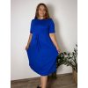 Šaty volnočasové krátký rukáv dámské nadrozměr HANAH (46/48/50 ONE SIZE) ITALSKÁ MÓDA IM42530003/DUR (Velikost 46/48/50, Barva Černá)