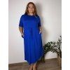 Šaty volnočasové krátký rukáv dámské nadrozměr HANAH (46/48/50 ONE SIZE) ITALSKÁ MÓDA IM42530003/DUR (Velikost 46/48/50, Barva Černá)