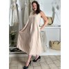 Šaty dlouhé letní oversize na ramínka dámské HELA (S/M/L ONE SIZE) ITALSKÁ MÓDA IM4251114/DUR (Velikost S/M/L, Barva béžová)