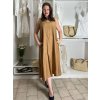 Šaty dlouhé letní oversize na ramínka dámské HELA (S/M/L ONE SIZE) ITALSKÁ MÓDA IM4251114/DUR (Velikost S/M/L, Barva béžová)