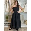 Šaty dlouhé letní na ramínka dámské (S/M/L ONE SIZE) ITALSKÁ MÓDA IMWGS251531/DR (Velikost S/M/L, Barva Černá)