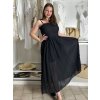 Šaty dlouhé letní na ramínka dámské (S/M/L ONE SIZE) ITALSKÁ MÓDA IMWGS251531/DR (Velikost S/M/L, Barva Černá)