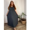 Šaty dlouhé volnočasové krátký rukáv dámské nadrozměr (42/44/46 ONE SIZE) ITALSKÁ MÓDA IMD2525370/DUR (Velikost 42/44/46, Barva červená)