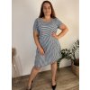 Šaty fáčové krátký rukáv dámské nadrozměr (42/44/46 ONE SIZE) ITALSKÁ MODA IM7250003/DUR (Velikost 42/44/46, Barva tmavě modrá)