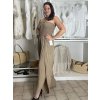 Overal dlouhý letní carmen přes prsa dámské MARTA (S/M/L ONE SIZE) ITALSKÁ MÓDA IM425411/DU (Velikost S/M/L, Barva béžová)
