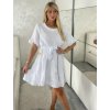 Šaty letní mušelín krátký rukáv dámské BELLA (S/M/L ONE SIZE) ITALSKÁ MÓDA IMWGS251112/DU (Velikost S/M/L, Barva béžová)