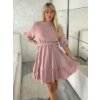 Šaty letní mušelín krátký rukáv dámské BELLA (S/M/L ONE SIZE) ITALSKÁ MÓDA IMWGS251112/DU (Velikost S/M/L, Barva béžová)
