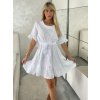 Šaty letní mušelín krátký rukáv dámské BELLA (S/M/L ONE SIZE) ITALSKÁ MÓDA IMWGS251112/DU (Velikost S/M/L, Barva béžová)