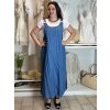 Šaty letní dlouhé na ramínka s tričkem dámské TINA (S/M/L ONE SIZE) ITALSKÁ MÓDA IMSM251118/DU (Velikost S/M/L, Barva modrá)