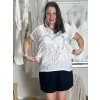 Tunika krátký rukáv dámská nadrozměr JULIE (S/M/LONE SIZE) ITALSKÁ MÓDA IMWDT251639/DUR (Velikost S/M/L, Barva bílá)