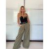 Kalhoty elegantní s páskem dámské (S/M/L ONE SIZE) ITALSKÁ MÓDA IMPLI2517303/DU (Velikost S/M/L, Barva Černá)