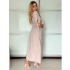 Šaty dlouhé košilové krátký rukáv dámské (S/M ONE SIZE) ITALSKÁ MÓDA IMPVN2525153/DU (Velikost S/M, Barva béžová)