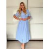Šaty dlouhé košilové krátký rukáv dámské (S/M ONE SIZE) ITALSKÁ MÓDA IMPVN2525153/DU (Velikost S/M, Barva béžová)