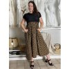 Šaty dlouhé elegantní letní s krátkým rukávem  dámské SILVIA (S/M/L ONE SIZE) ITALSKÁ MÓDA IMC25310/DUR (Velikost S/M/L, Barva hnědá)