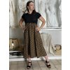 Šaty dlouhé elegantní letní s krátkým rukávem  dámské SILVIA (S/M/L ONE SIZE) ITALSKÁ MÓDA IMC25310/DUR (Velikost S/M/L, Barva hnědá)