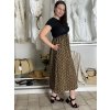 Šaty dlouhé elegantní letní s krátkým rukávem  dámské SILVIA (S/M/L ONE SIZE) ITALSKÁ MÓDA IMC25310/DUR (Velikost S/M/L, Barva hnědá)