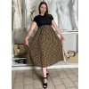 Šaty dlouhé elegantní letní s krátkým rukávem  dámské SILVIA (S/M/L ONE SIZE) ITALSKÁ MÓDA IMC25310/DUR (Velikost S/M/L, Barva hnědá)