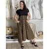 Šaty dlouhé elegantní letní s krátkým rukávem  dámské SILVIA (S/M/L ONE SIZE) ITALSKÁ MÓDA IMC25310/DUR (Velikost S/M/L, Barva hnědá)