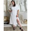 Šaty dlouhé letní krátký rukáv mušelín dámské GABI (S/M/L ONE SIZE) ITALSKÁ MÓDA IM425445/DUR (Velikost S/M/L, Barva béžová)