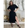 Šaty dlouhé letní krátký rukáv mušelín dámské GABI (S/M/L ONE SIZE) ITALSKÁ MÓDA IM425445/DUR (Velikost S/M/L, Barva béžová)