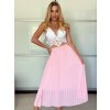 Sukně dlouhá skládaná dámská (S/M/L ONE SIZE) ITALSKÁ MÓDA IMPLI2523006/DU (Velikost S/M/L, Barva růžová světlá)
