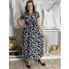 Šaty dlouhé letní krátký rukáv dámské (S/M/L ONE SIZE) ITALSKá MóDA IM323101-6/DUR (Velikost S/M/L, Barva Černá)