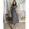 Šaty dlouhé letní krátký rukáv dámské (S/M/L ONE SIZE) ITALSKá MóDA IM323101-6/DUR (Velikost S/M/L, Barva Černá)